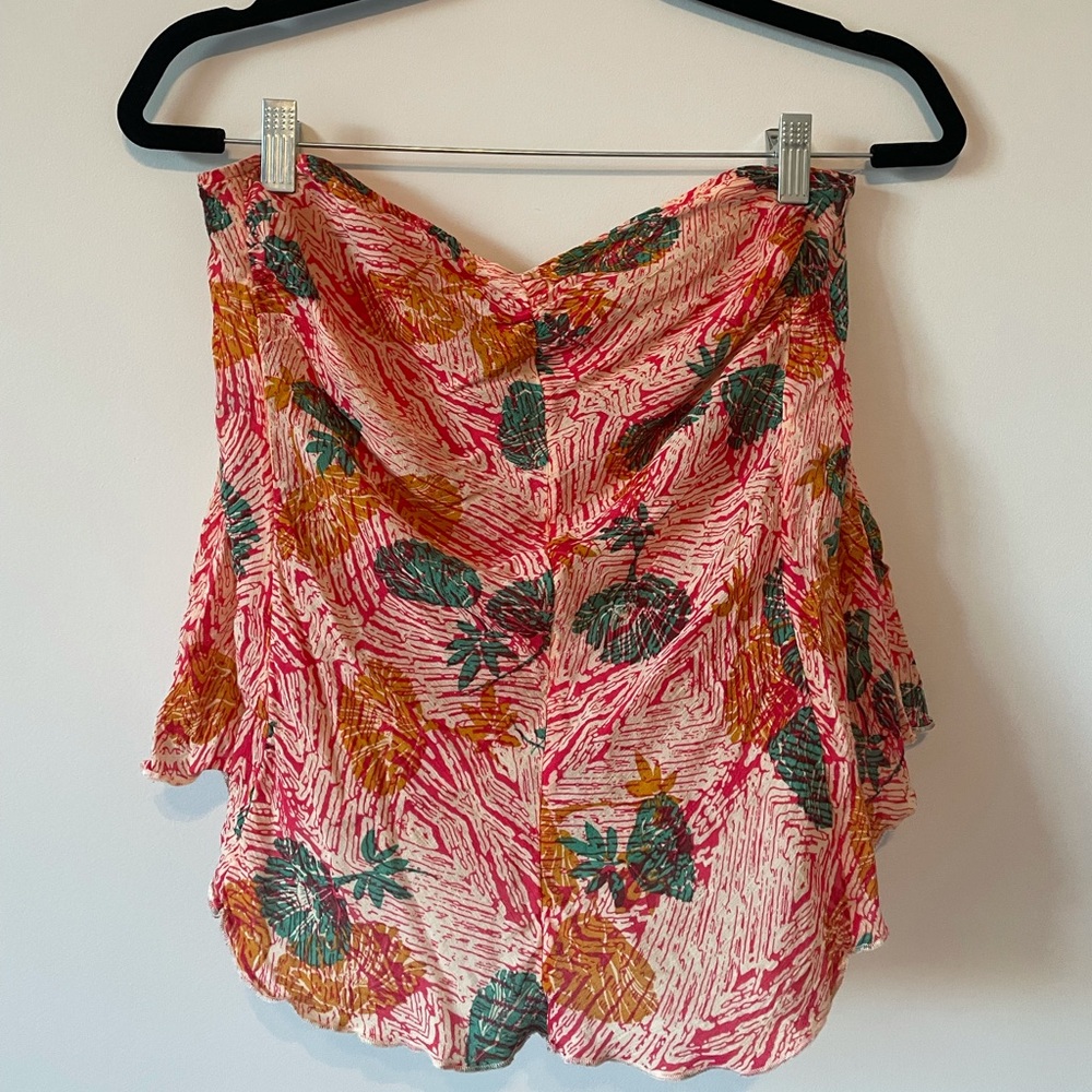 Free People Tropical Flowy Strapless Top